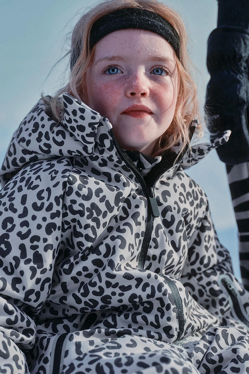 WATER RESISTANT AND WINDPROOF ANIMAL PRINT LONG JUMPSUIT