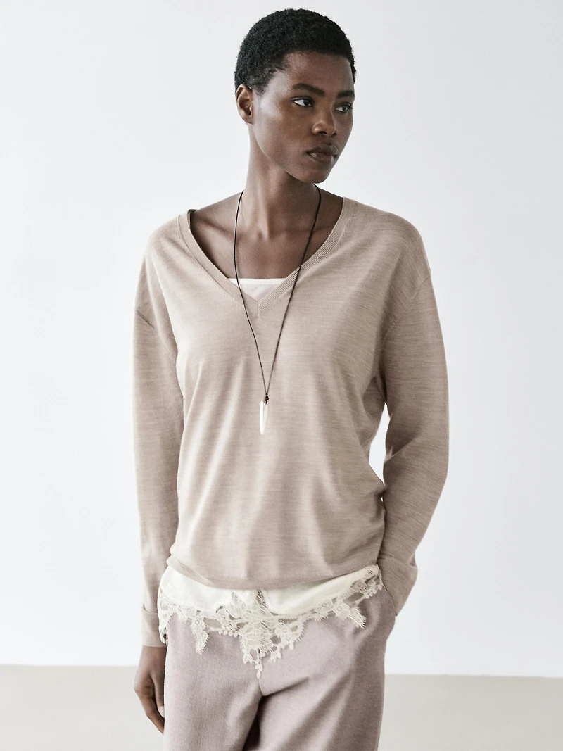 Pull en maille oversize 100 % laine