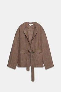 STRIPED 100% LINEN BLAZER