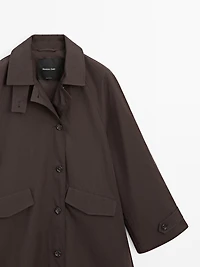 Trench coton détail velours côtelé