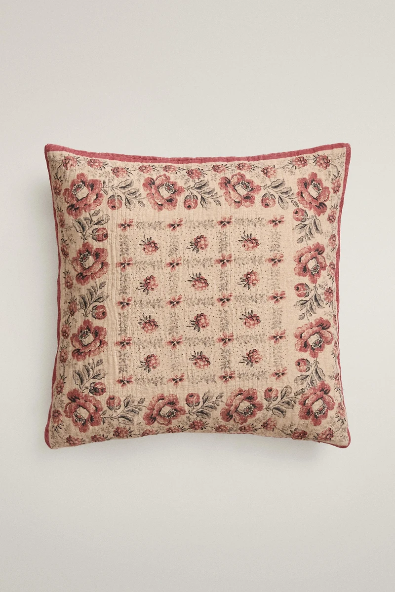 HOUSSE DE COUSSIN FLEURS