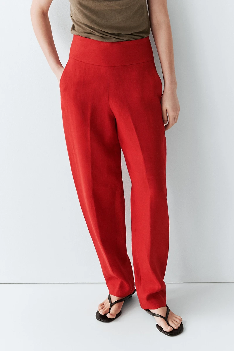 Pantalon volume en lin