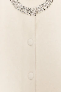 WOOL JACKET WITH JEWEL NECKLINE