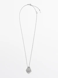 Collier mini pendentif pièce dentelle
