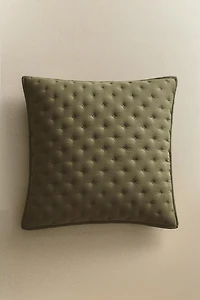 QUILT CUSHION COVER WITH QUILTED DOTS
