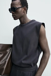 RELAXED FIT RIBBED TANK TOP