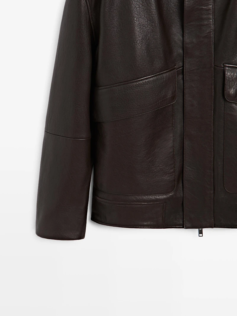 Nappa leather jacket with pockets