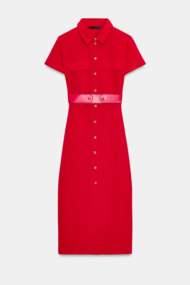 ROBE MI-LONGUE AVEC CEINTURE