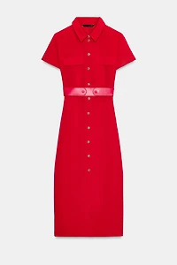 ROBE MI-LONGUE AVEC CEINTURE