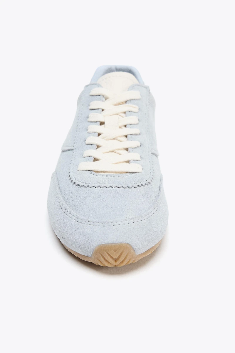 CONTRAST LEATHER SNEAKERS