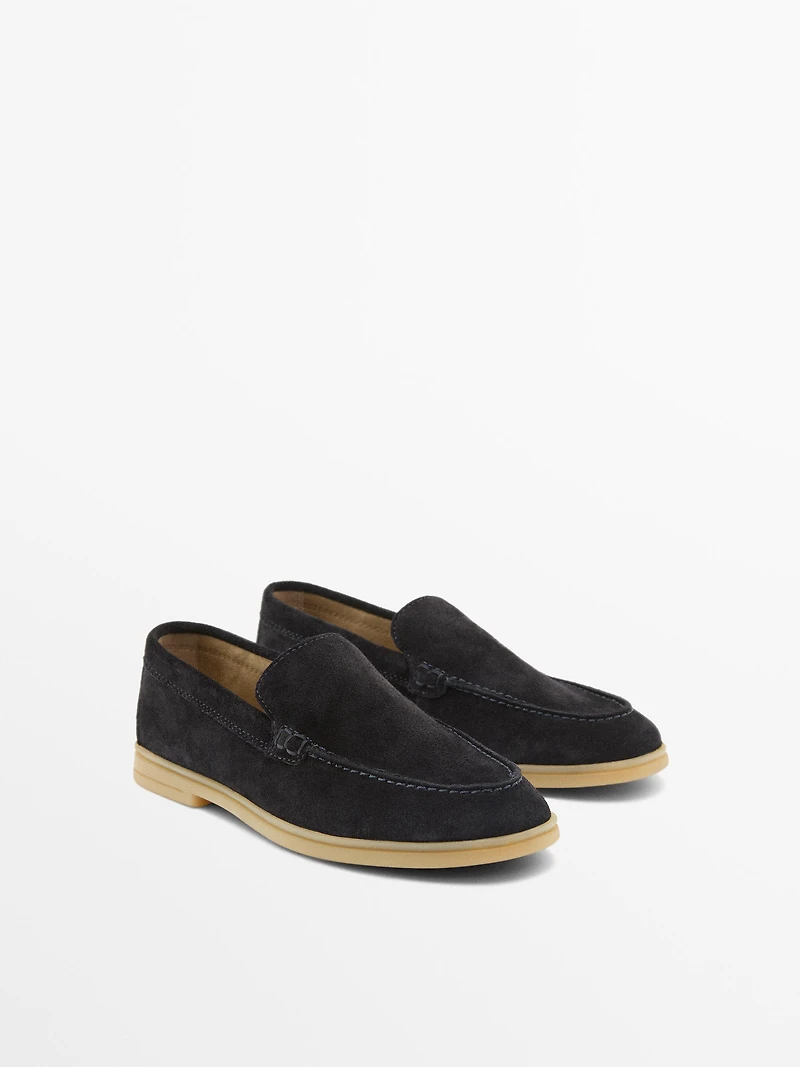 Mocassins croûte de cuir