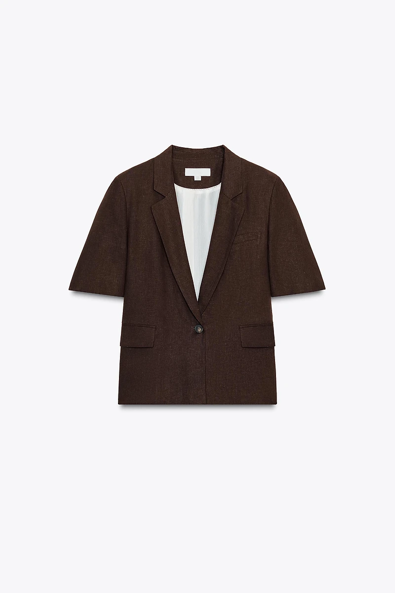 SHORT SLEEVE LINEN BLAZER
