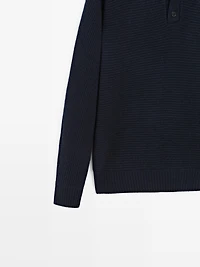 Pull en maille à col camionneur boutonné