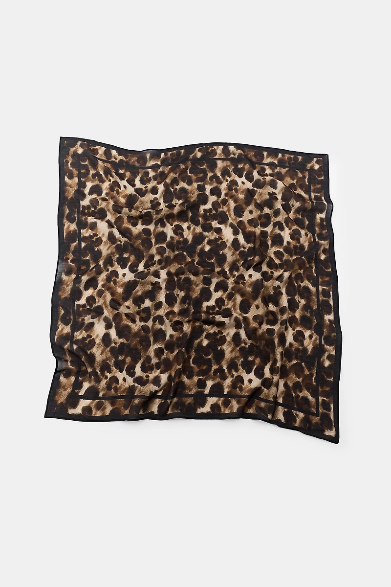 ANIMAL PRINT SILK SCARF