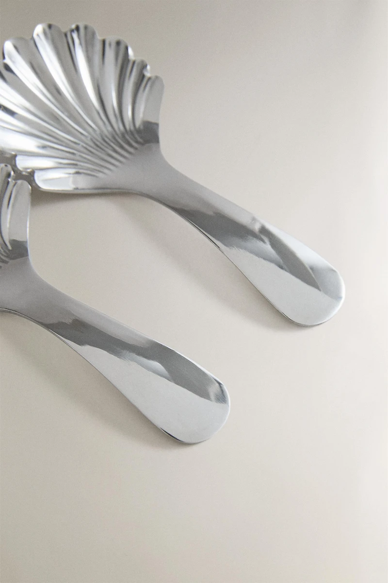 SHELL-SHAPED STEEL DESSERT SPOON SET
