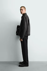 WASHED FAUX LEATHER JACKET