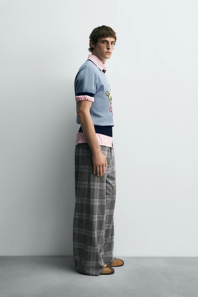 WIDE-LEG CHECK TROUSERS HARRY LAMBERT FOR ZARA X DISNEY