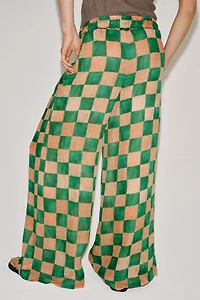 RAMIE PLAID PALAZZO PANTS ZW COLLECTION