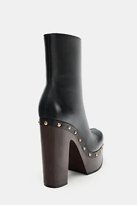 PLATFORM LEATHER ANKLE BOOTS
