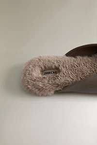 WARM LEATHER MULES