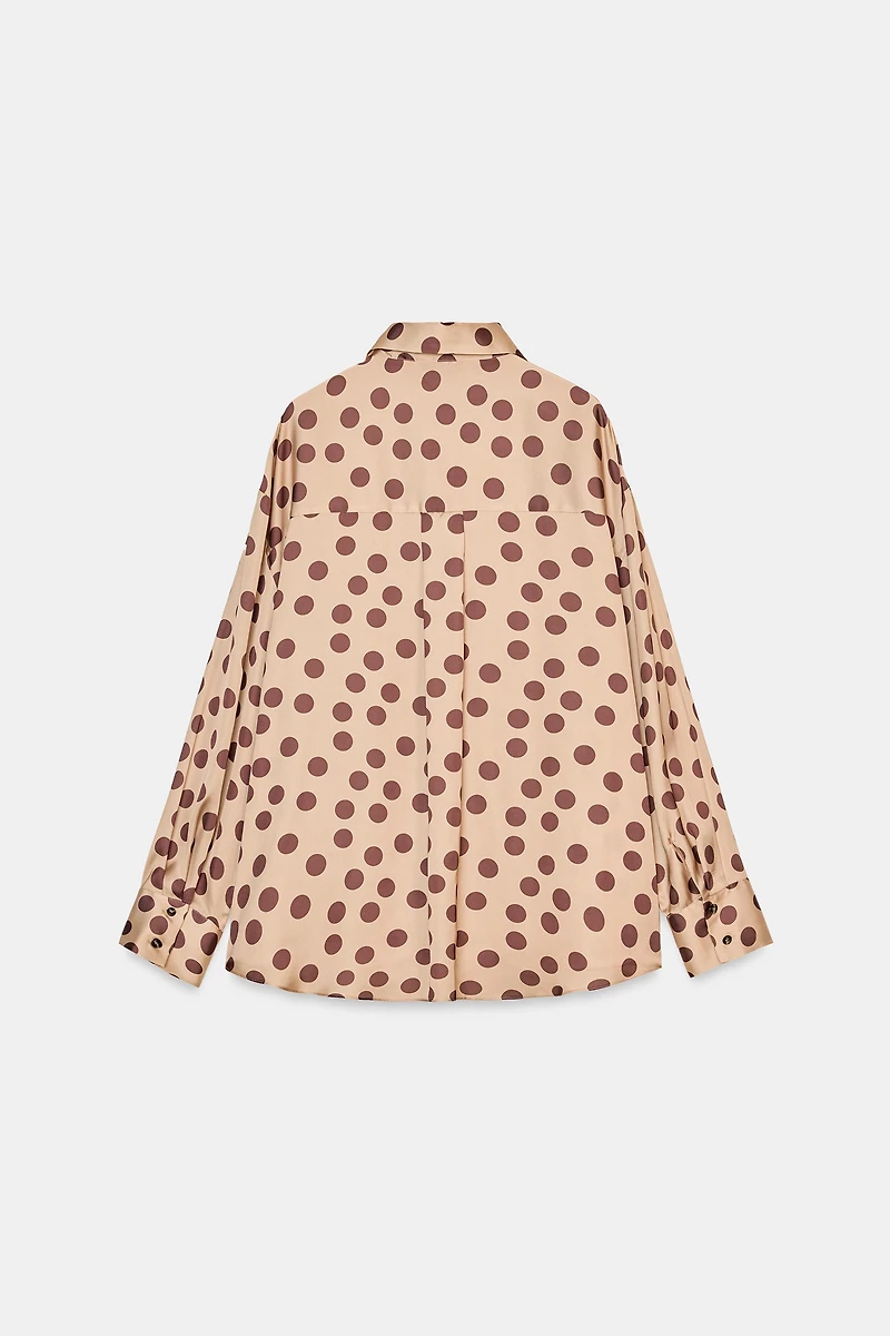POLKA DOT SATIN EFFECT SHIRT
