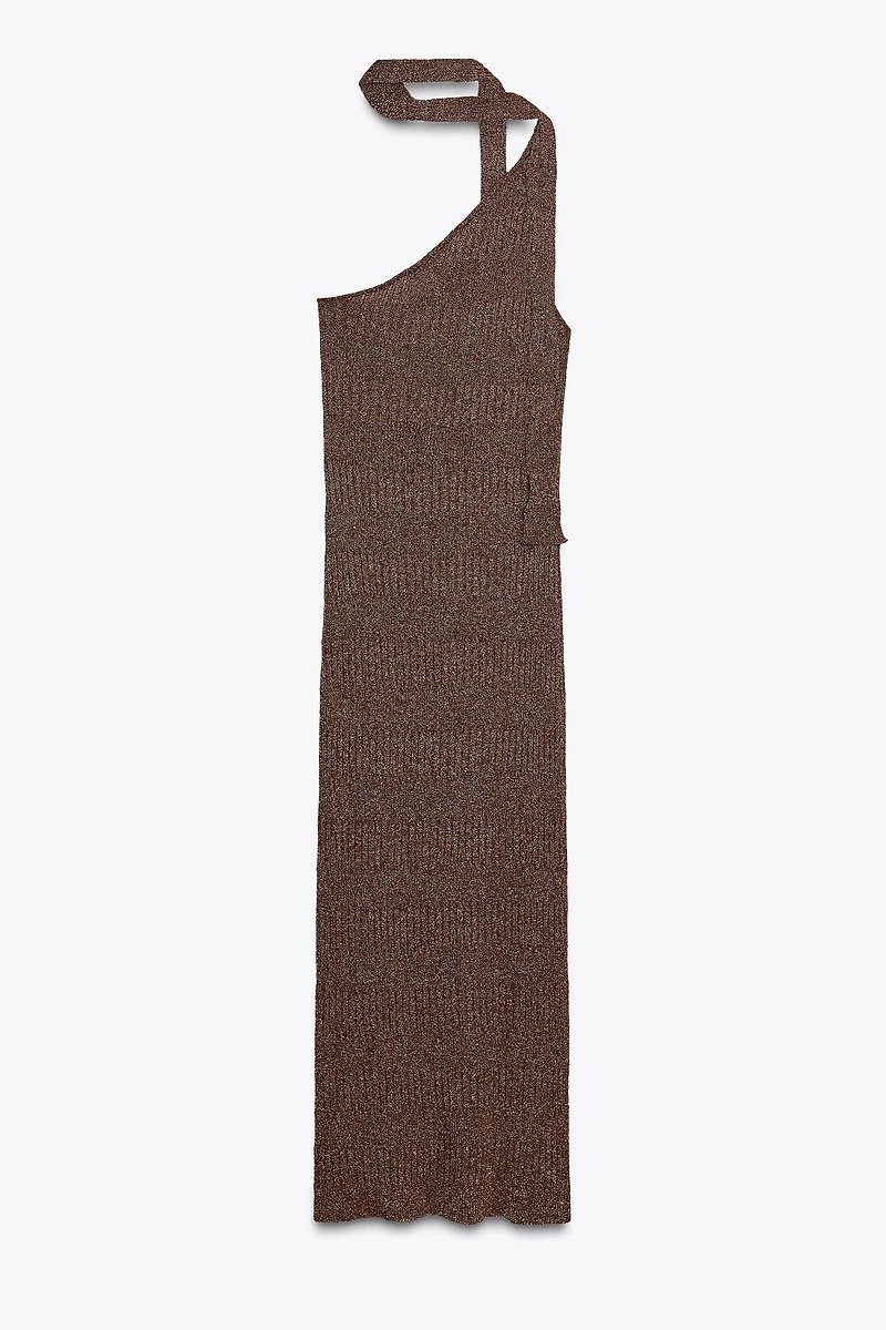 ASYMMETRIC SCARF MIDI DRESS