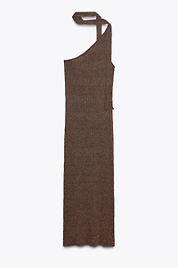 ASYMMETRIC SCARF MIDI DRESS