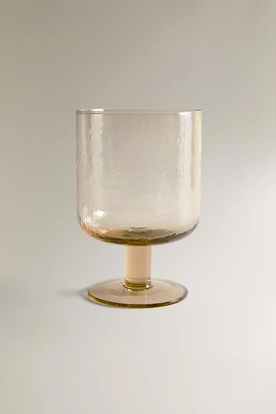 VERRE À PIED VERRE RECYCLABLE MARTELÉ