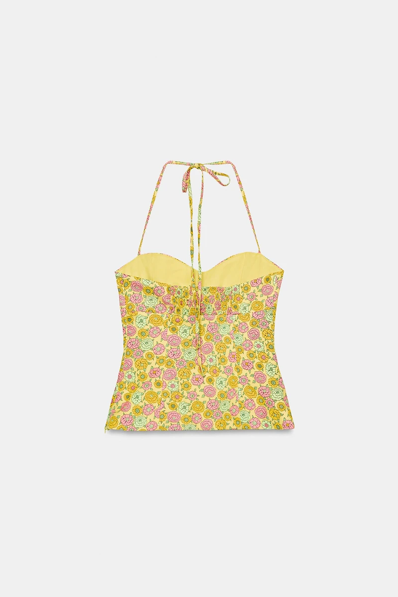 FLORAL POPLIN TOP