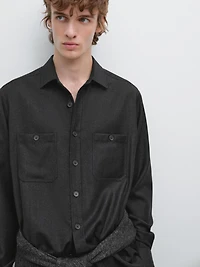 100% wool flannel overshirt