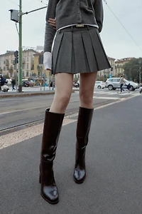 PLEATED SKORT WITH BELT