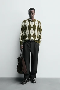 DIAMOND JACQUARD SWEATER