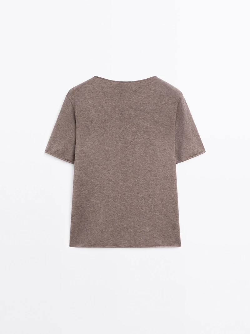 T-shirt manches courtes fermeture asymétrique