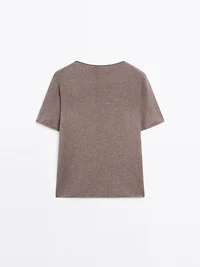 T-shirt manches courtes fermeture asymétrique