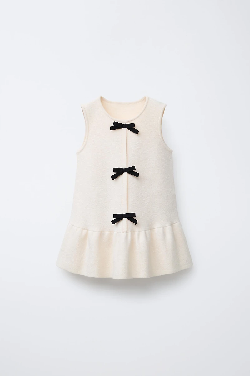 Knit Dress with Bows
