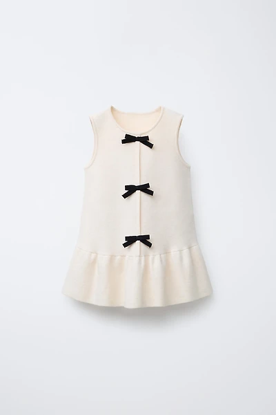 Knit Dress with Bows