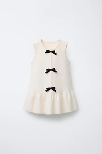 Knit Dress with Bows