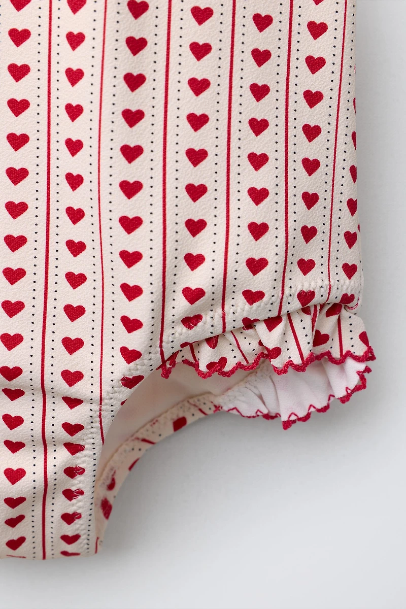 1-6 YEARS/ HEART PRINT SWIMSUIT