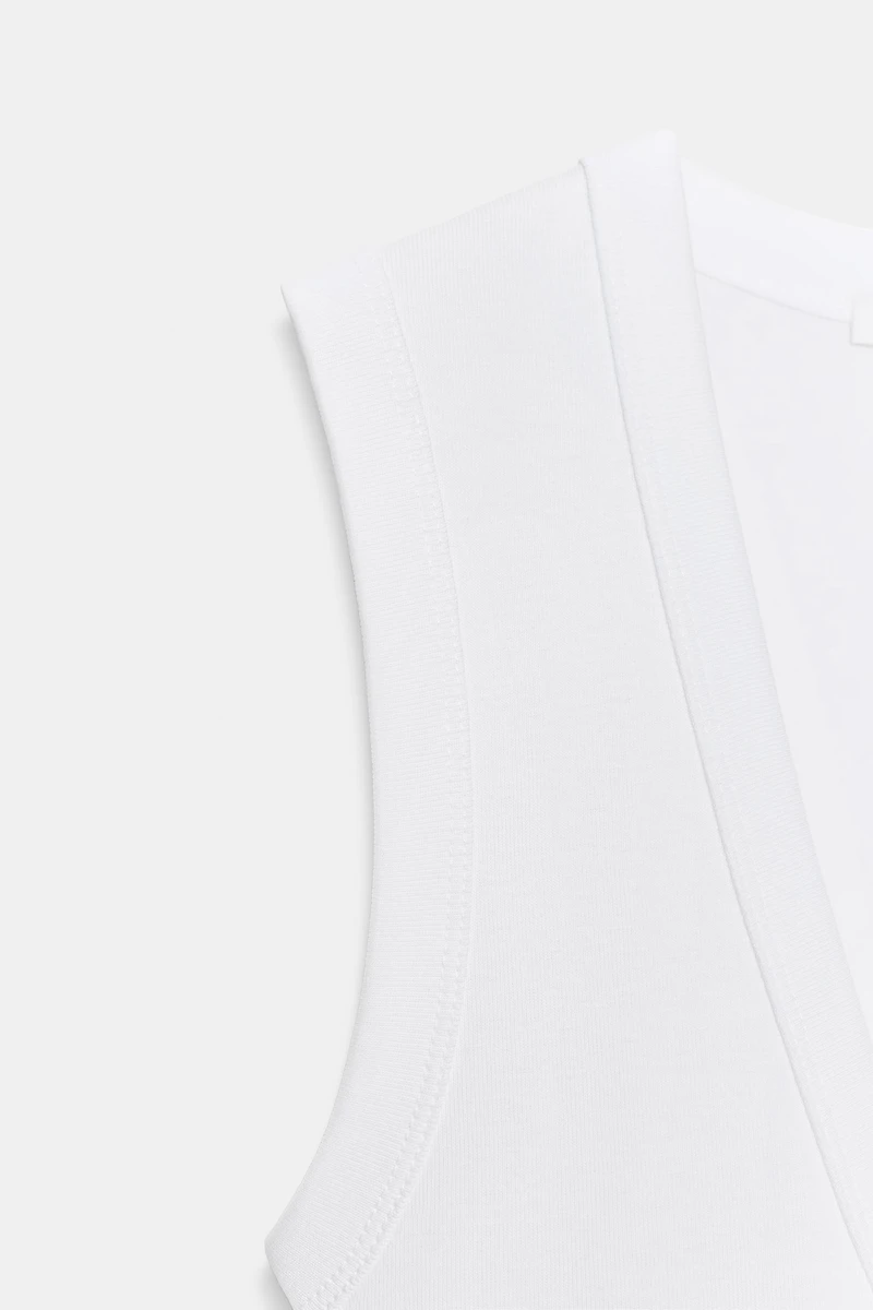 T-SHIRT EN COTON COL V
