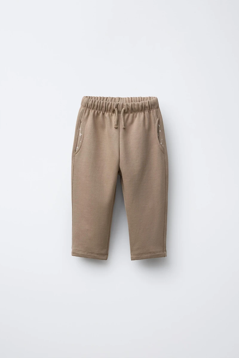 PRINTED POCKET PLUSH PANTS