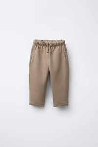 PRINTED POCKET PLUSH PANTS