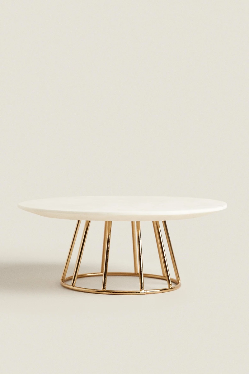 MARBLE AND METAL TEALIGHT HOLDER