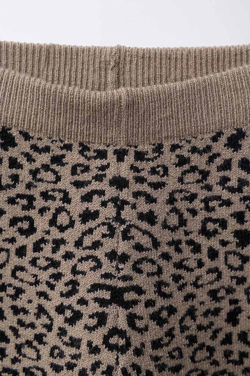 LEGGING EN MAILLE ANIMAL PRINT