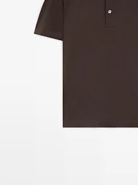 Cotton blend short sleeve polo shirt