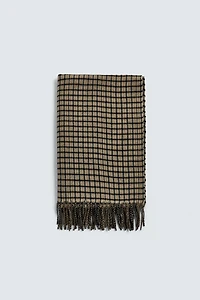 FRINGED PLAID SCARF