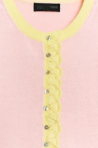 POINTELLE COMBINATION CARDIGAN