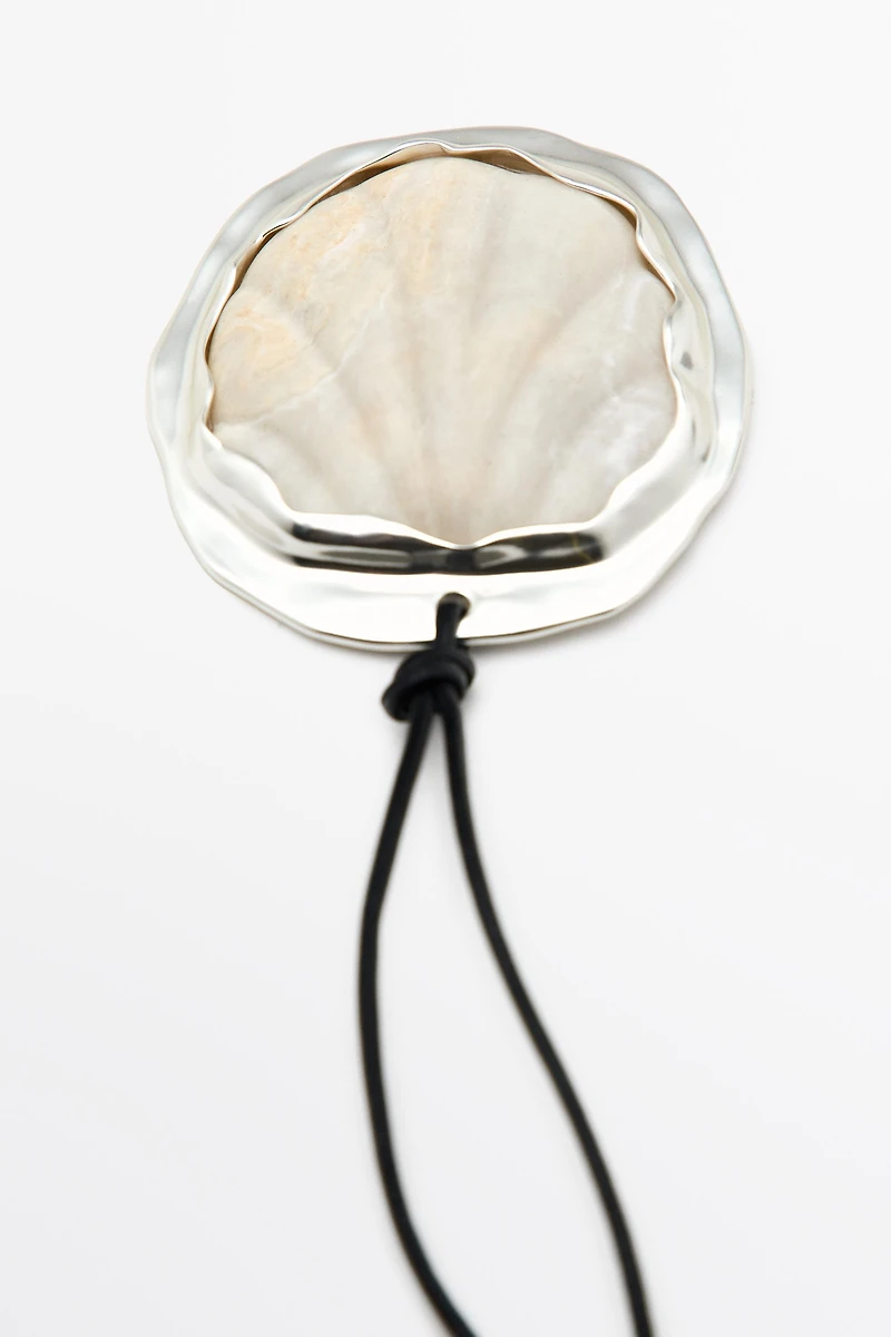 Shell and stone pendant necklace