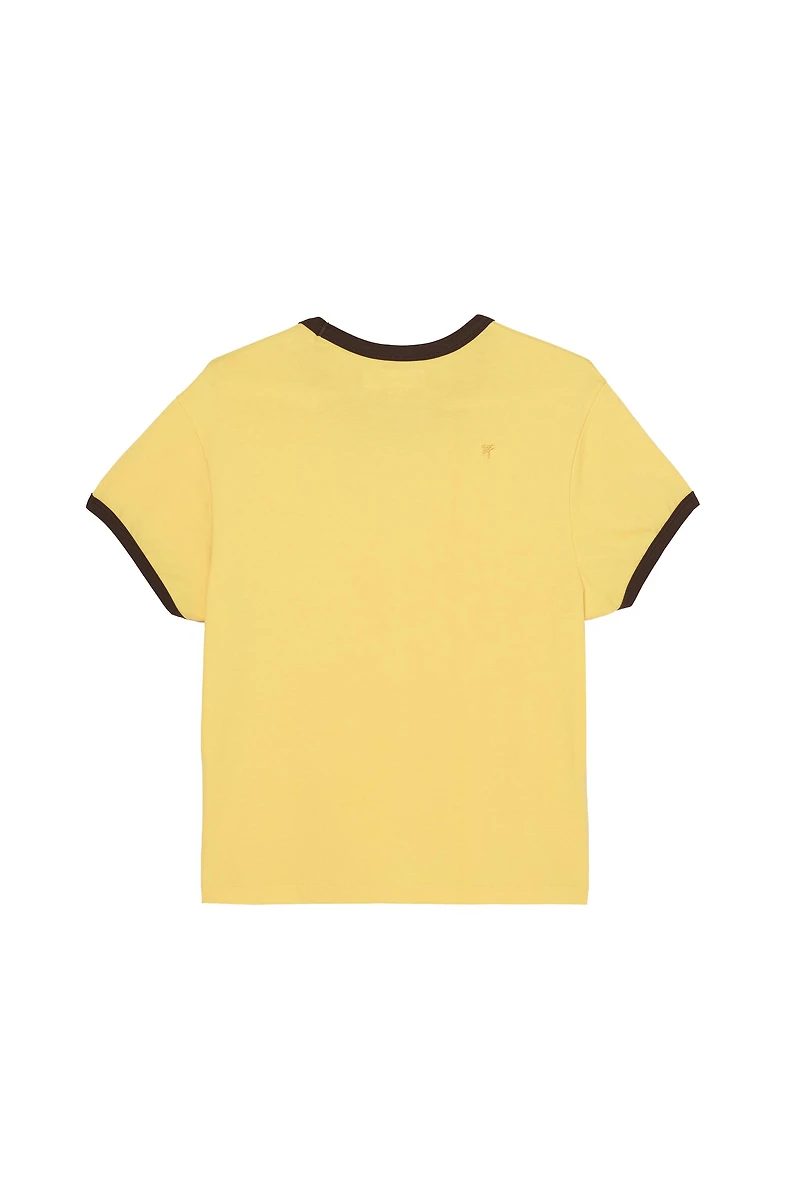 SLIM FIT T-SHIRT WITH CONTRASTING RIB TRIM