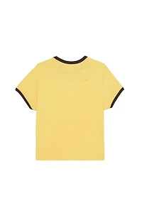 SLIM FIT T-SHIRT WITH CONTRASTING RIB TRIM