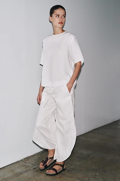 ZW COLLECTION LINEN PANTS WITH VENTS